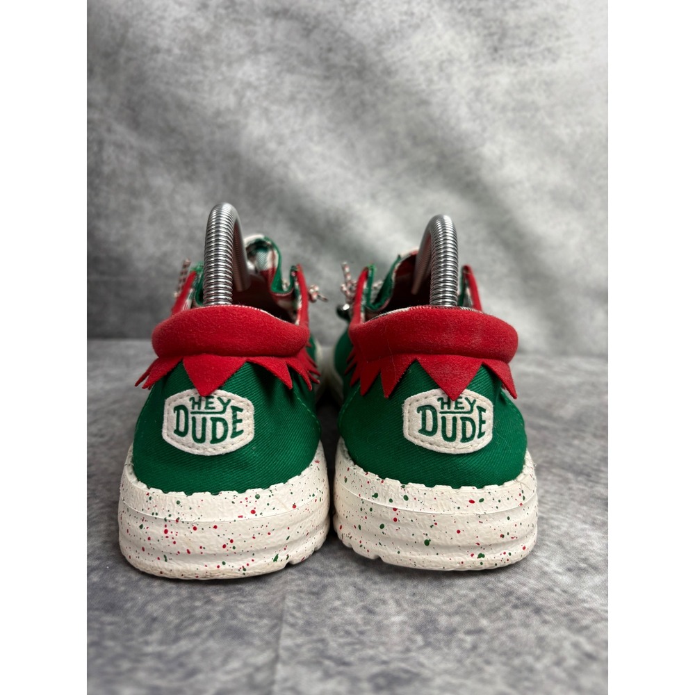 Hey Dude Women's Wendy Holiday Elf Holiday Green Red Christmas Shoes Size 11 - Picture 6 of 10